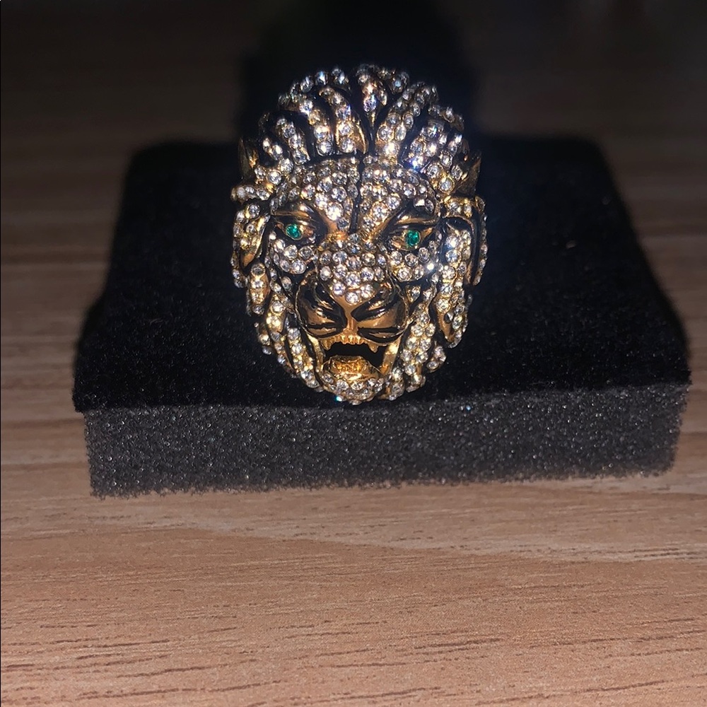 Vintage Lion Cocktail Ring, size 7